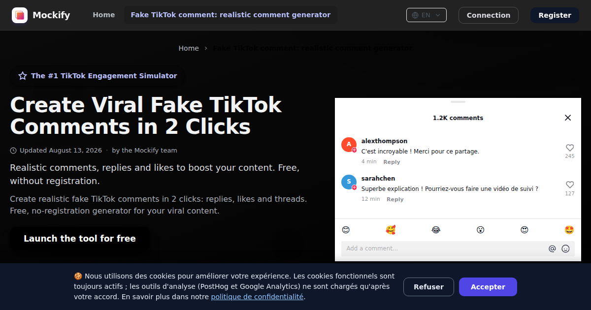 Example of a realistic screenshot generated with Mockify