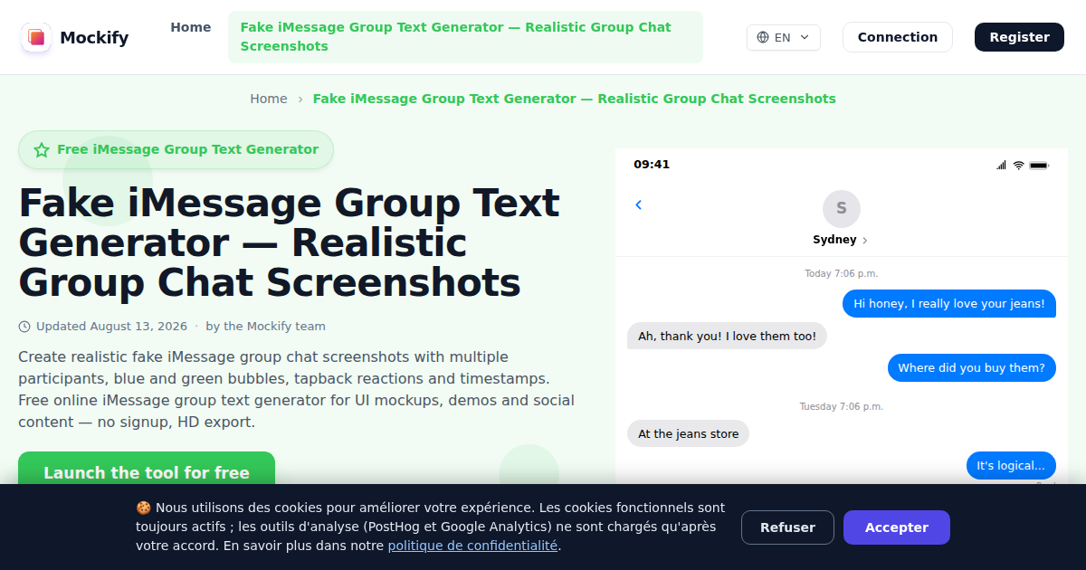 Example of a realistic screenshot generated with Mockify