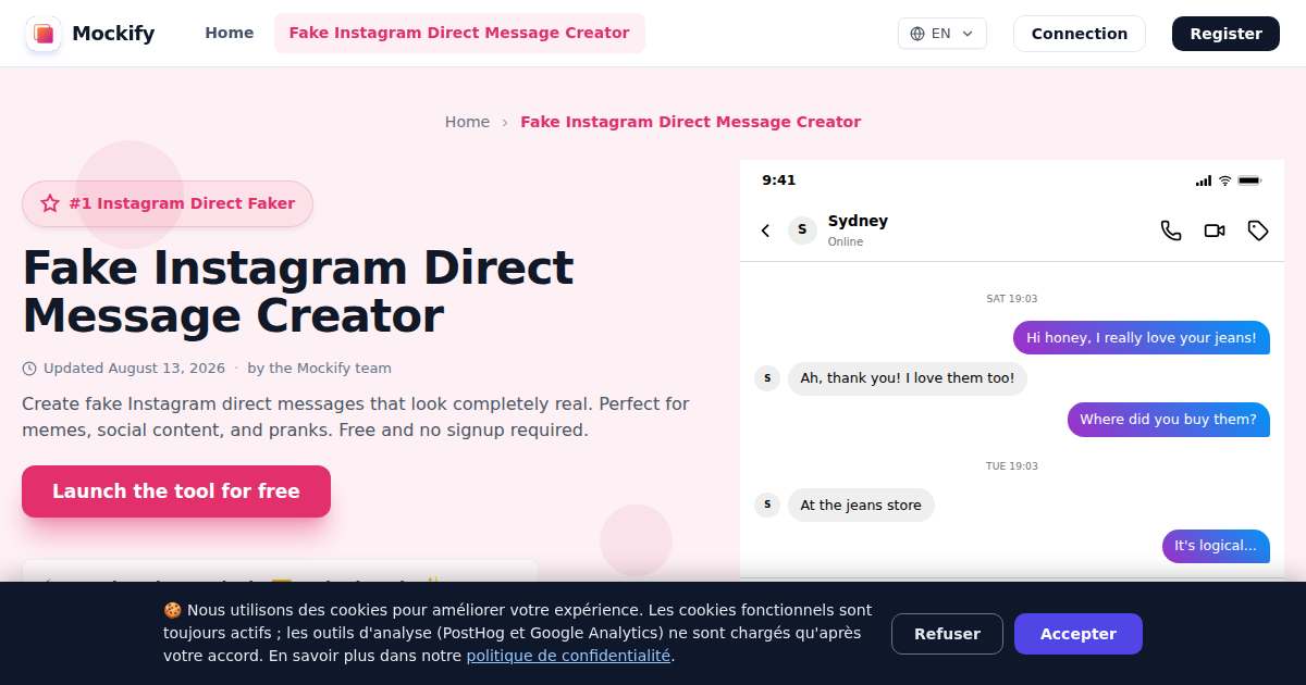 Example of a realistic screenshot generated with Mockify
