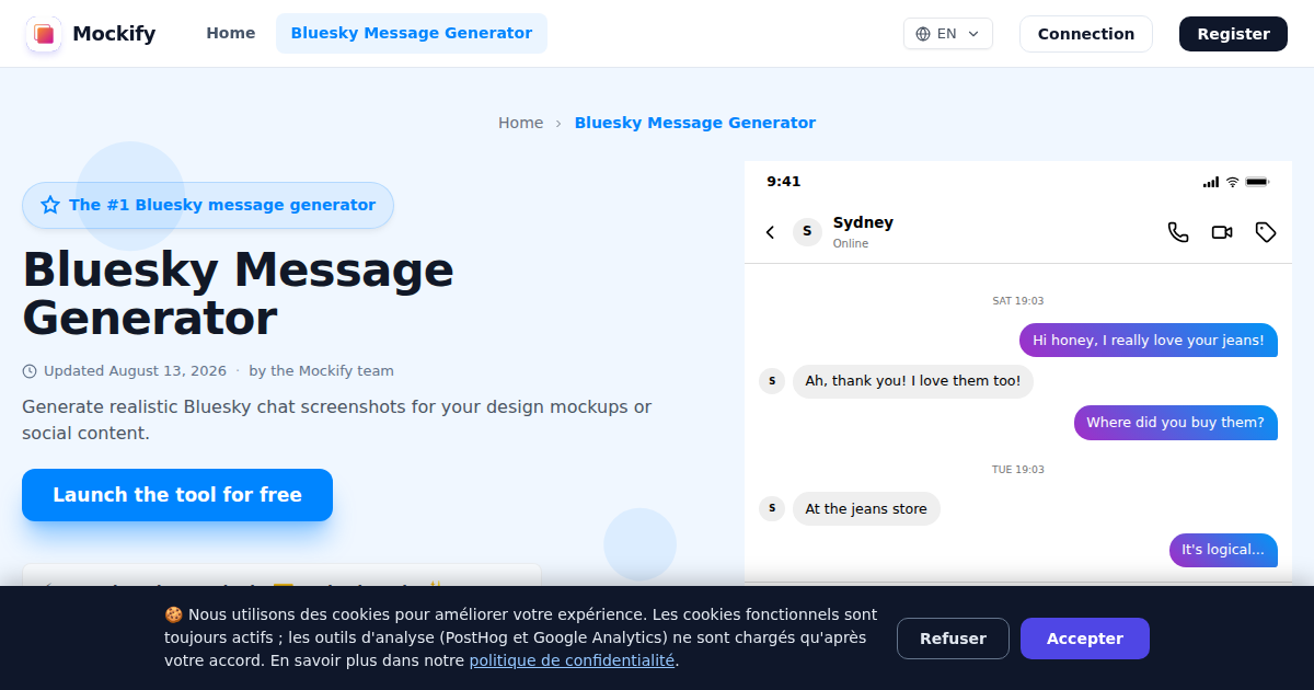 Example of a realistic screenshot generated with Mockify