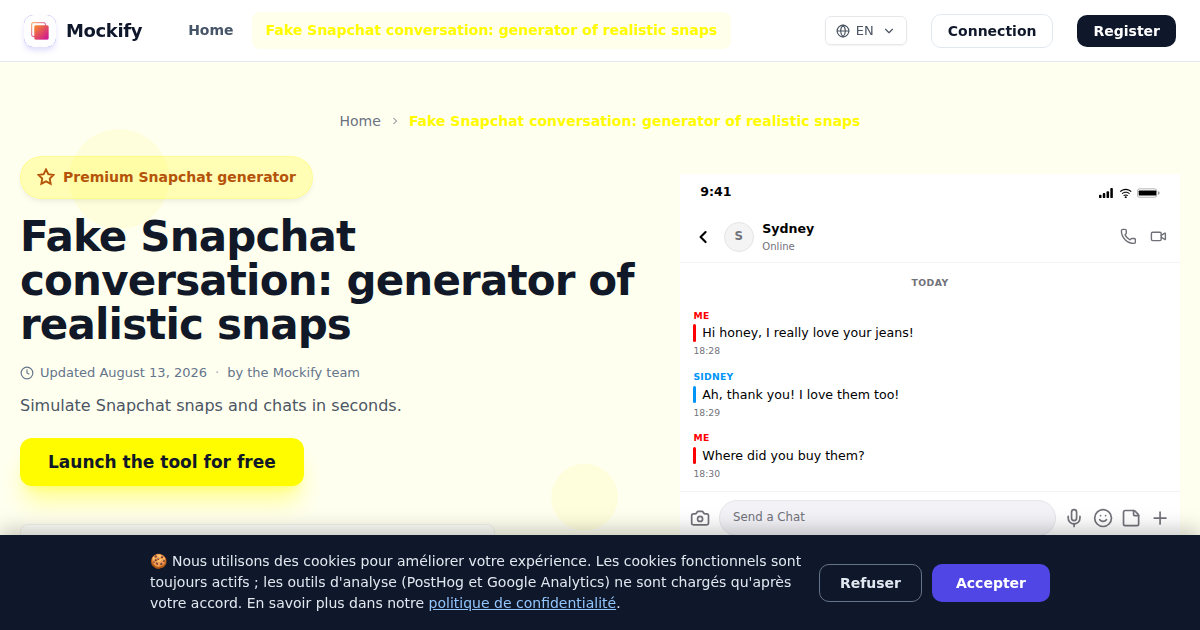 Example of a realistic screenshot generated with Mockify