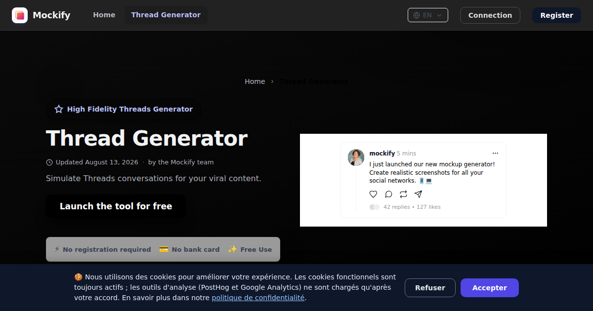 Example of a realistic screenshot generated with Mockify