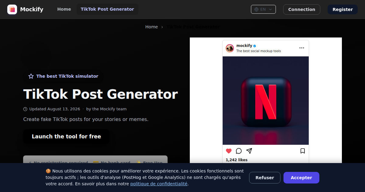 Example of a realistic screenshot generated with Mockify