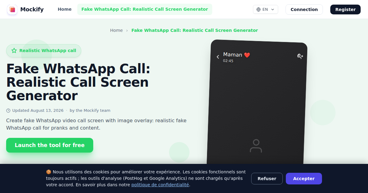Example of a realistic screenshot generated with Mockify