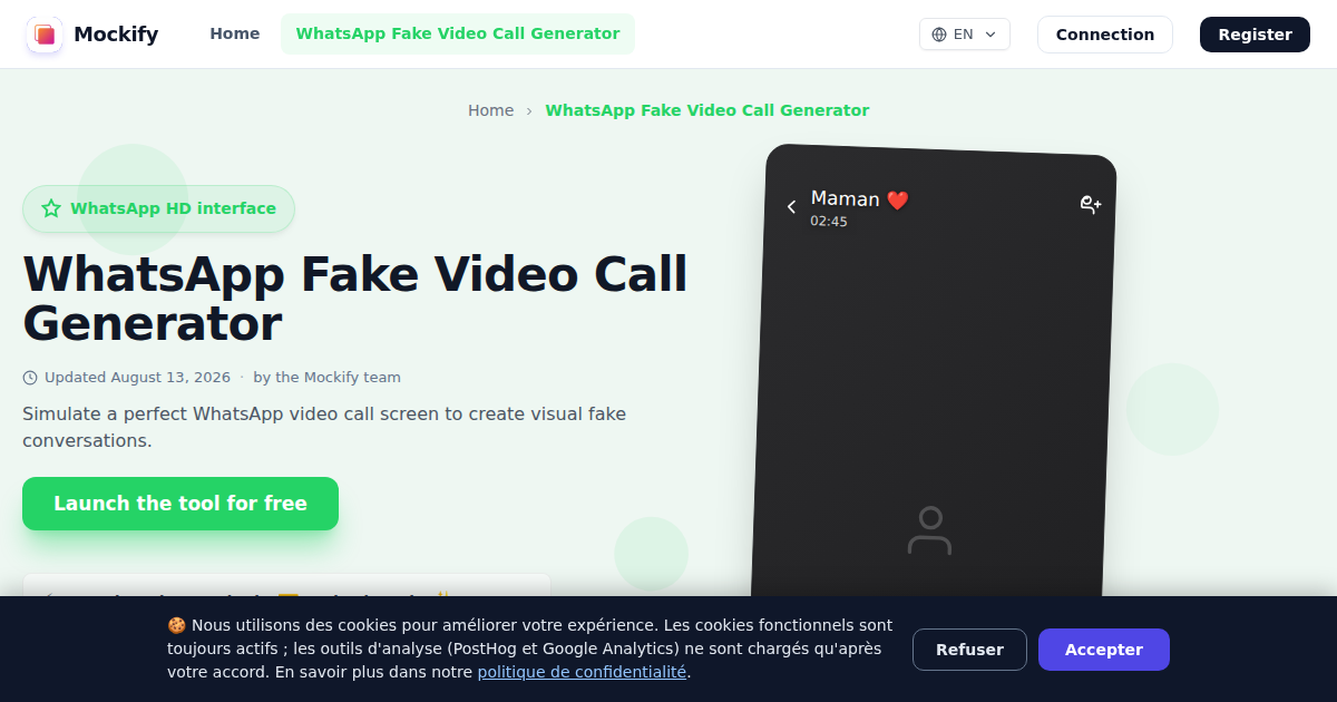 Example of a realistic screenshot generated with Mockify