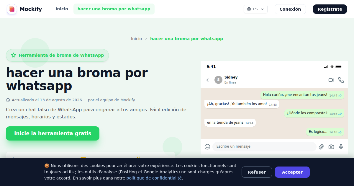 Ejemplo de captura de pantalla realista generada con Mockify