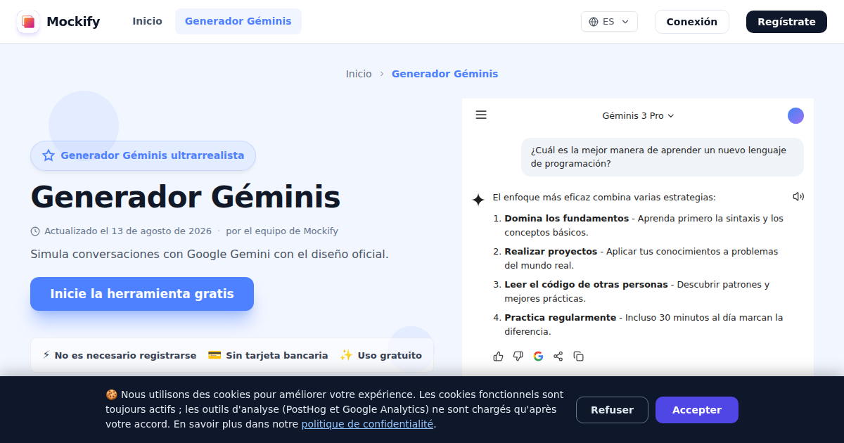 Ejemplo de captura de pantalla realista generada con Mockify