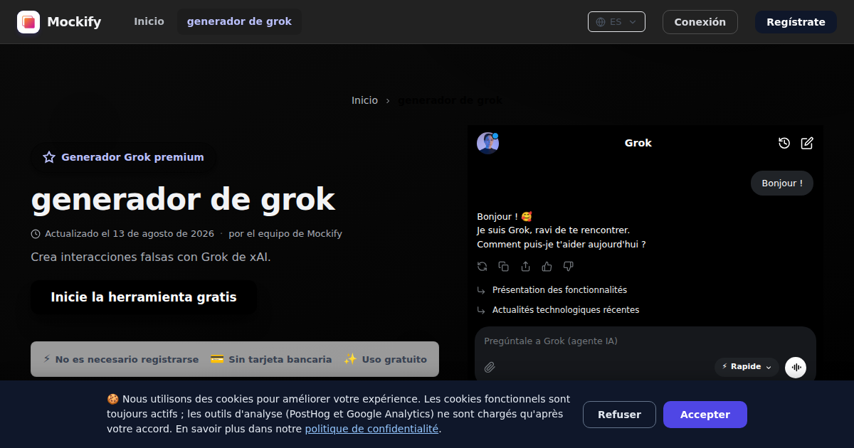 Ejemplo de captura de pantalla realista generada con Mockify