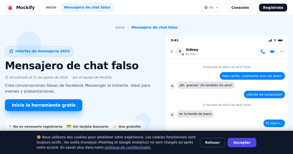 Ejemplo de captura de pantalla realista generada con Mockify