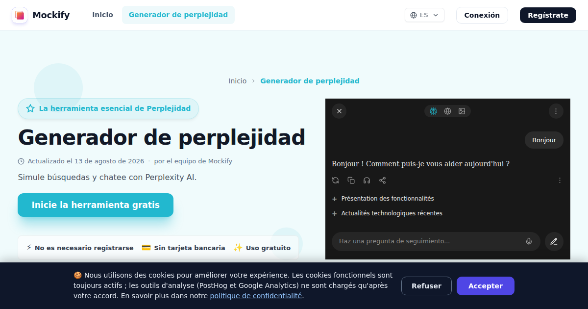Ejemplo de captura de pantalla realista generada con Mockify