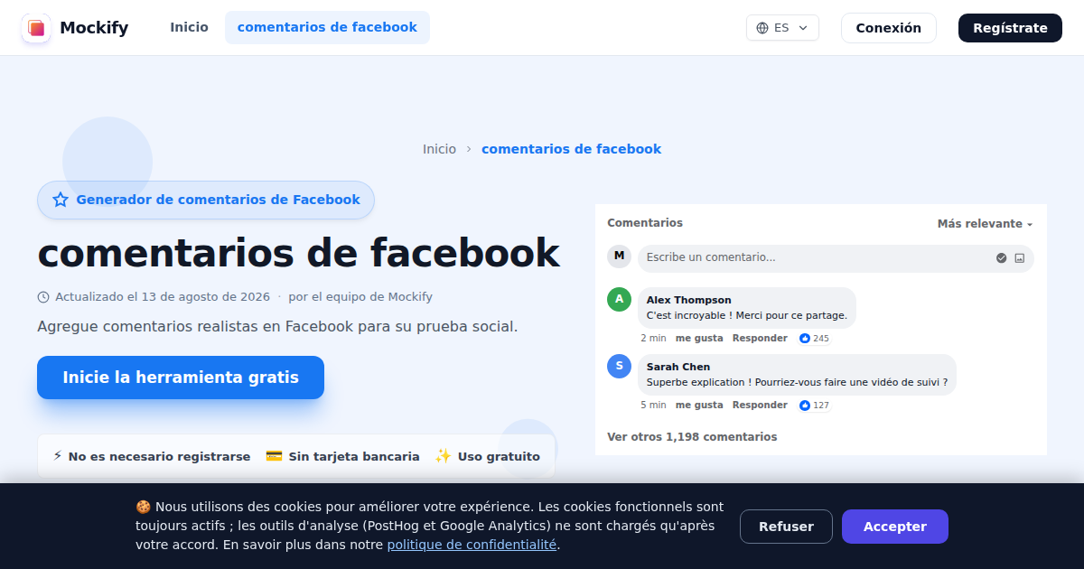 Ejemplo de captura de pantalla realista generada con Mockify