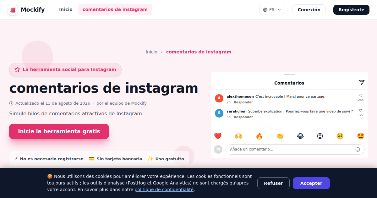 Ejemplo de captura de pantalla realista generada con Mockify