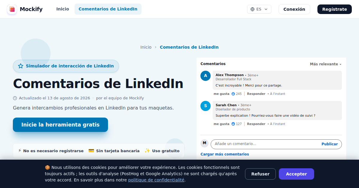 Ejemplo de captura de pantalla realista generada con Mockify