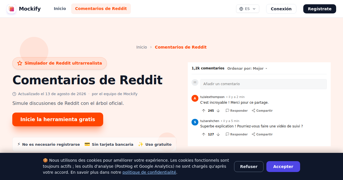 Ejemplo de captura de pantalla realista generada con Mockify