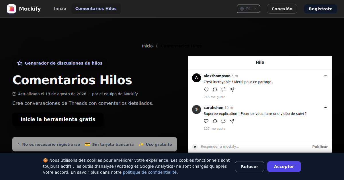 Ejemplo de captura de pantalla realista generada con Mockify
