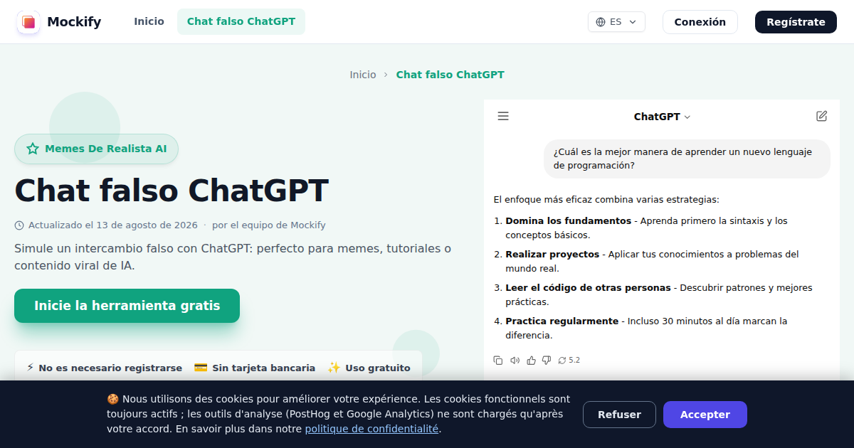 Ejemplo de captura de pantalla realista generada con Mockify