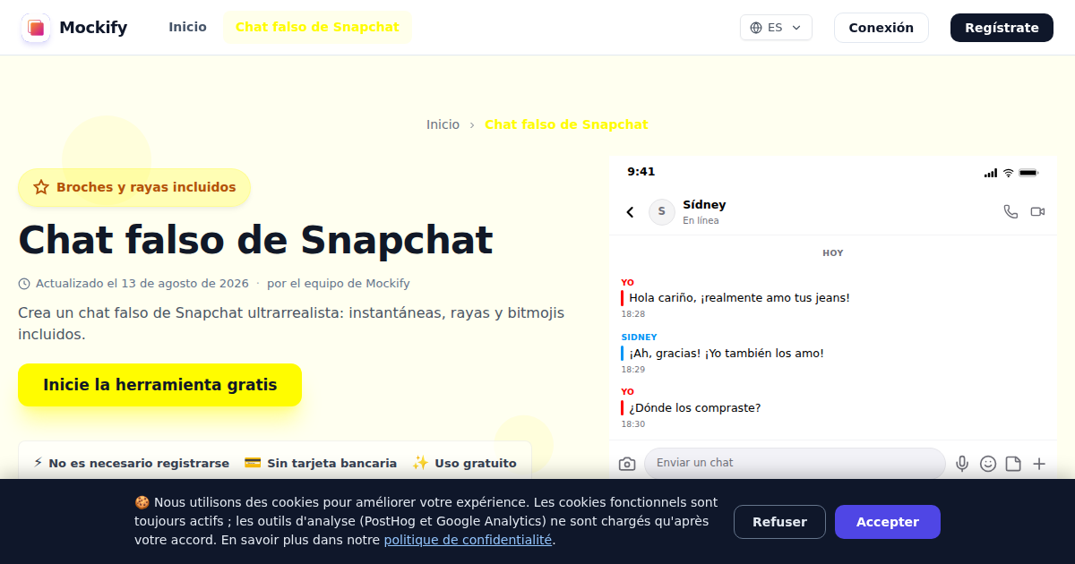 Ejemplo de captura de pantalla realista generada con Mockify