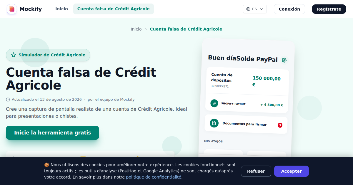 Ejemplo de captura de pantalla realista generada con Mockify