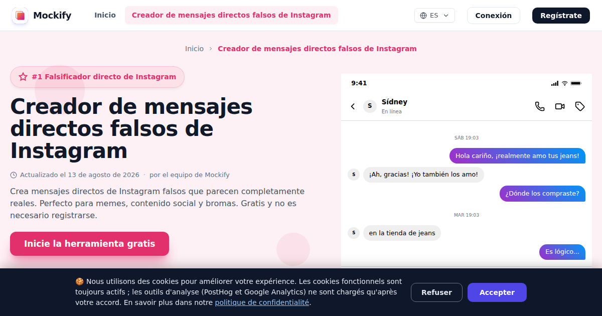 Ejemplo de captura de pantalla realista generada con Mockify