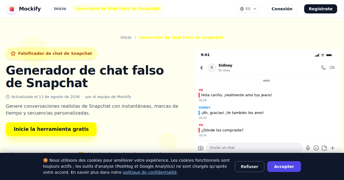 Ejemplo de captura de pantalla realista generada con Mockify