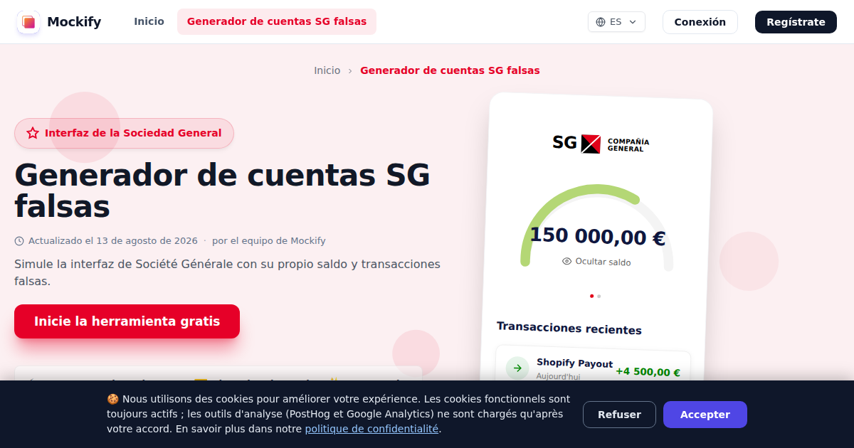 Ejemplo de captura de pantalla realista generada con Mockify