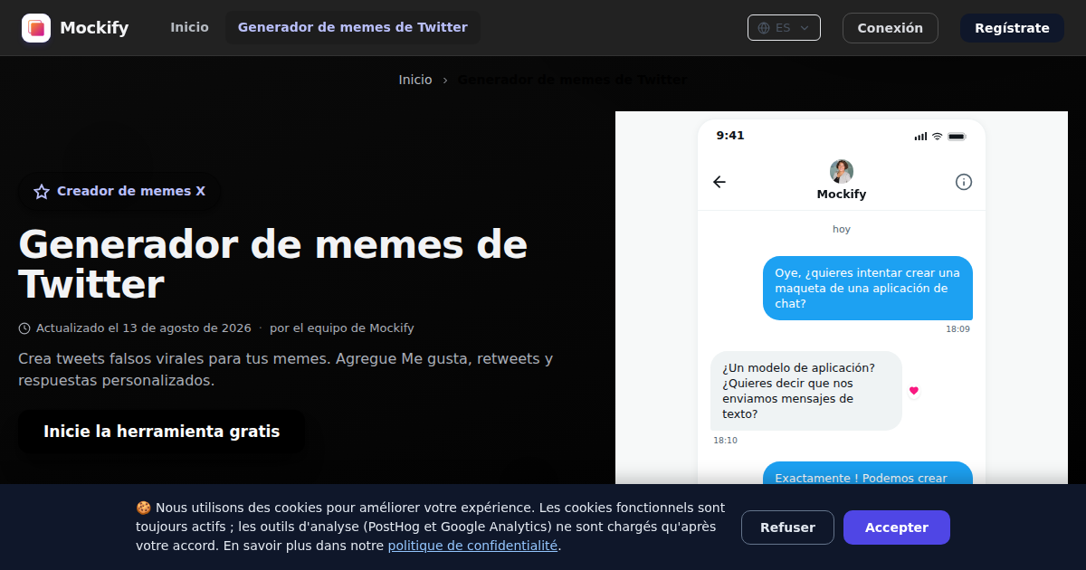 Ejemplo de captura de pantalla realista generada con Mockify
