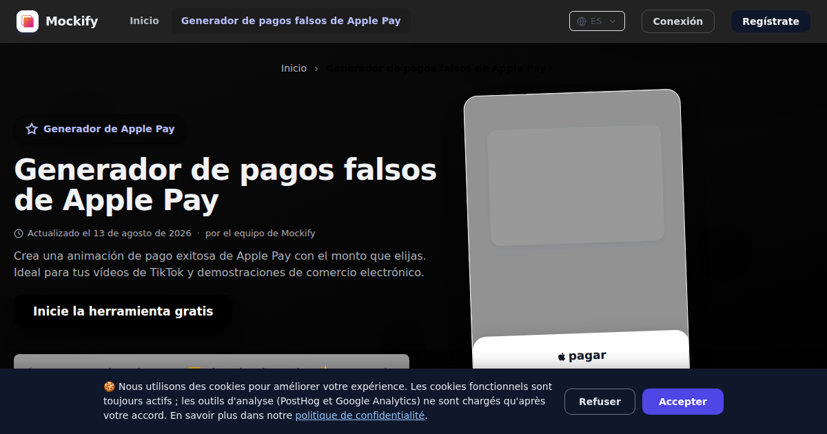 Ejemplo de captura de pantalla realista generada con Mockify