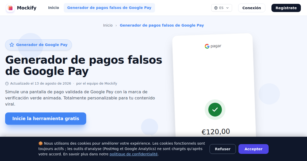 Ejemplo de captura de pantalla realista generada con Mockify