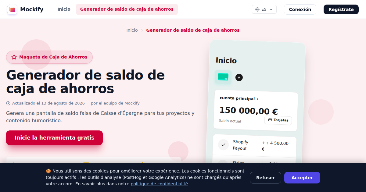 Ejemplo de captura de pantalla realista generada con Mockify