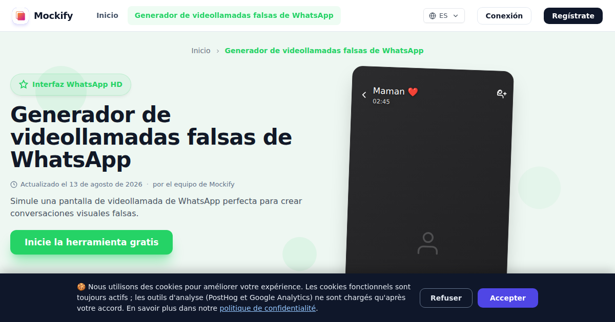 Ejemplo de captura de pantalla realista generada con Mockify