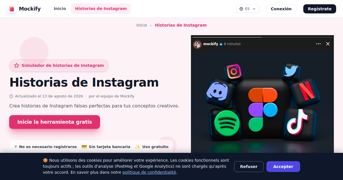 Ejemplo de captura de pantalla realista generada con Mockify