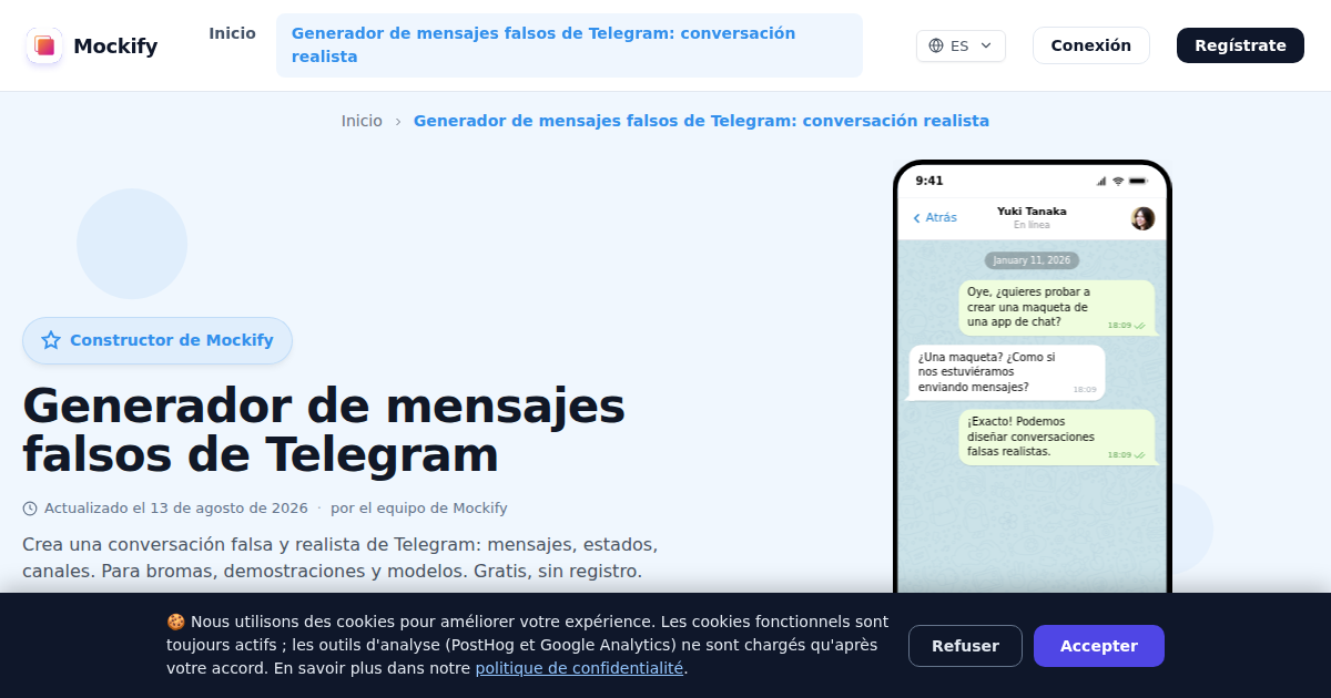 Ejemplo de captura de pantalla realista generada con Mockify