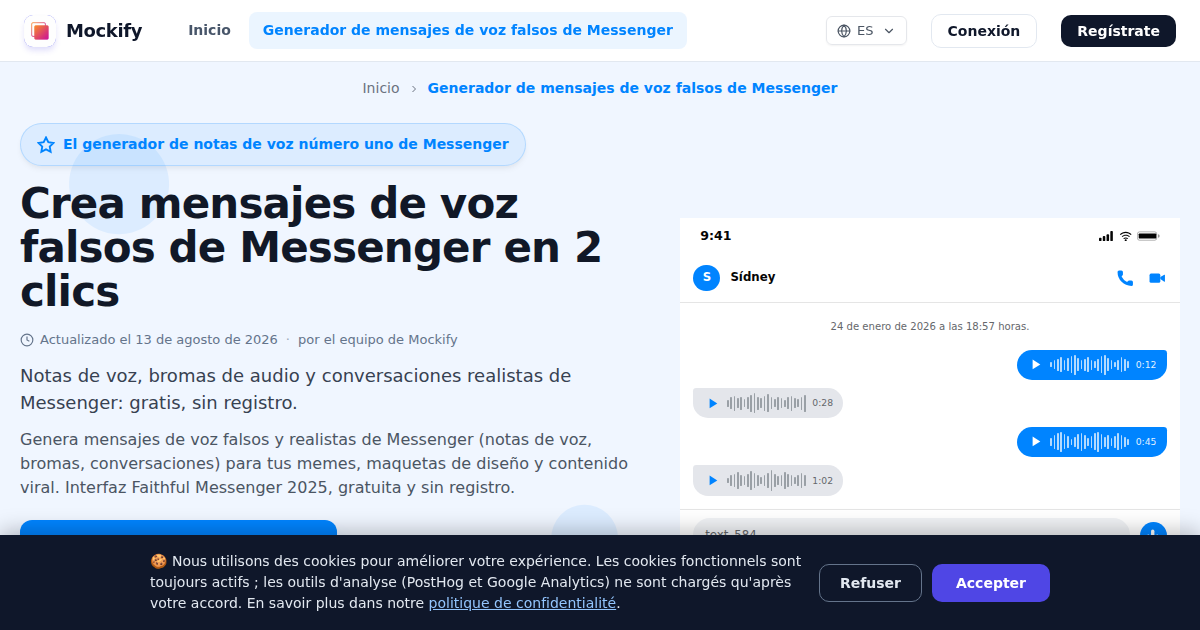 Ejemplo de captura de pantalla realista generada con Mockify