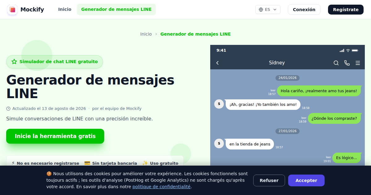 Ejemplo de captura de pantalla realista generada con Mockify