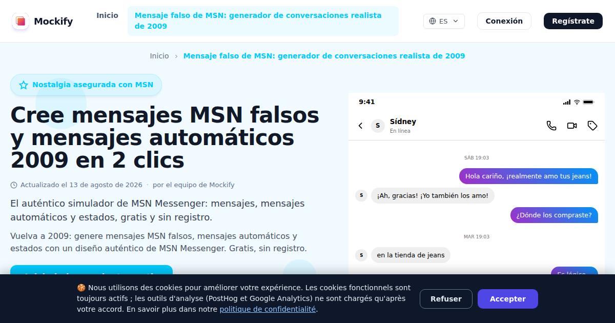 Ejemplo de captura de pantalla realista generada con Mockify