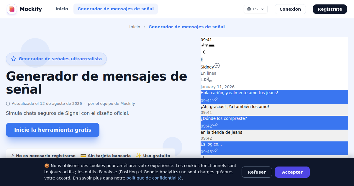 Ejemplo de captura de pantalla realista generada con Mockify