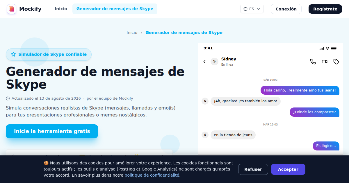 Ejemplo de captura de pantalla realista generada con Mockify