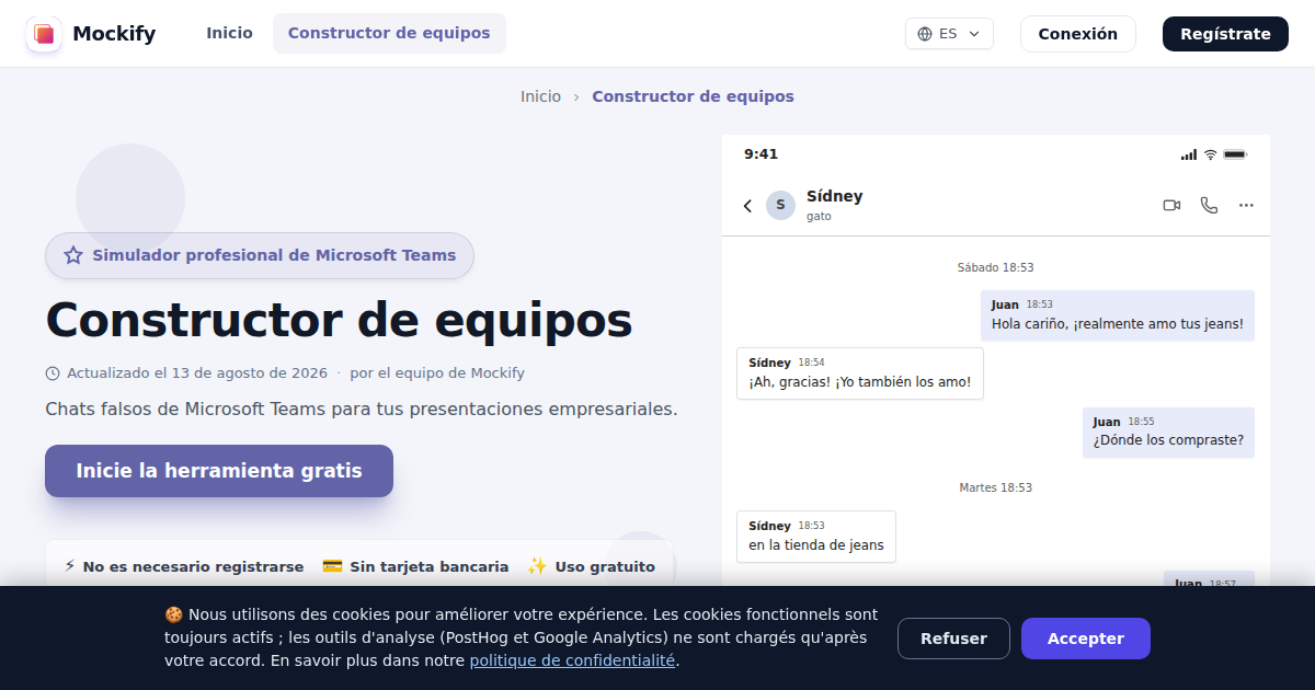 Ejemplo de captura de pantalla realista generada con Mockify