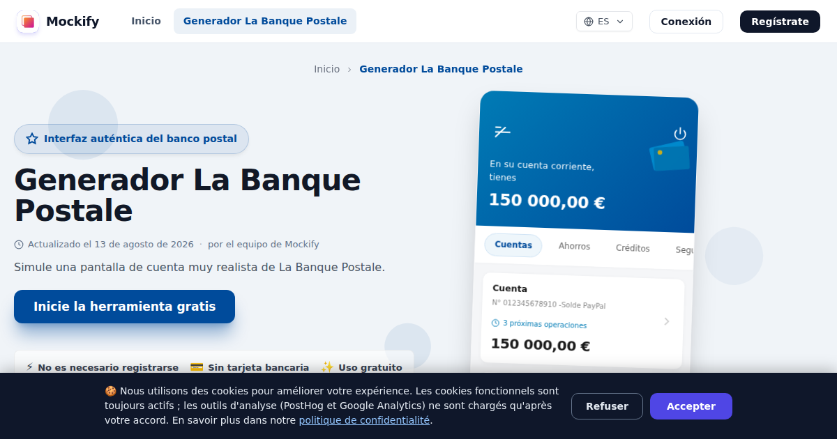 Ejemplo de captura de pantalla realista generada con Mockify