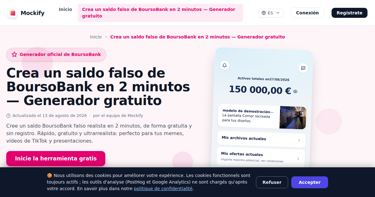 Ejemplo de captura de pantalla realista generada con Mockify