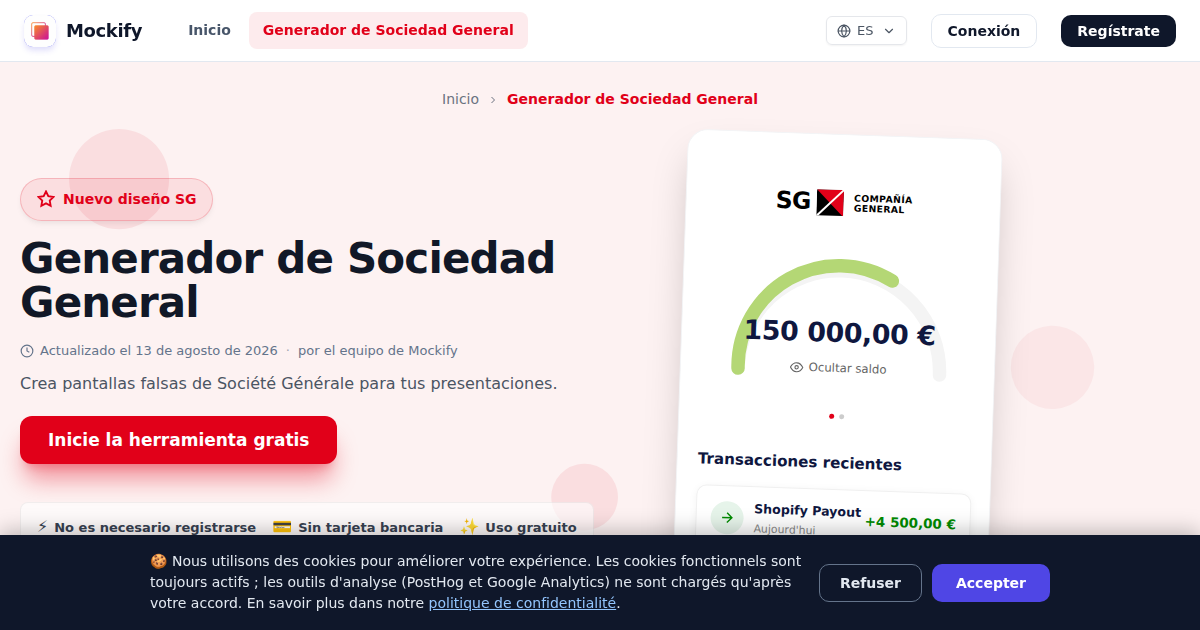 Ejemplo de captura de pantalla realista generada con Mockify