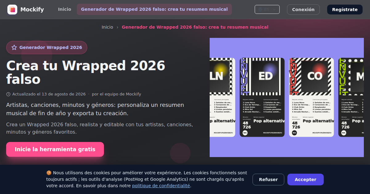 Ejemplo de captura de pantalla realista generada con Mockify