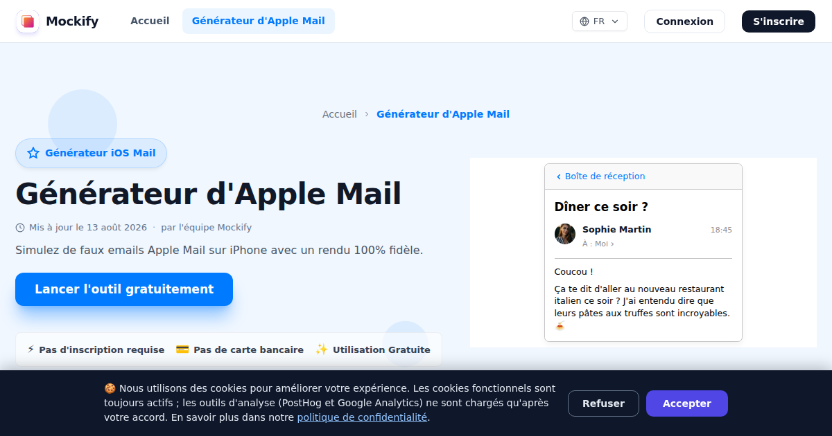 Exemple de capture d'écran réaliste générée avec Mockify