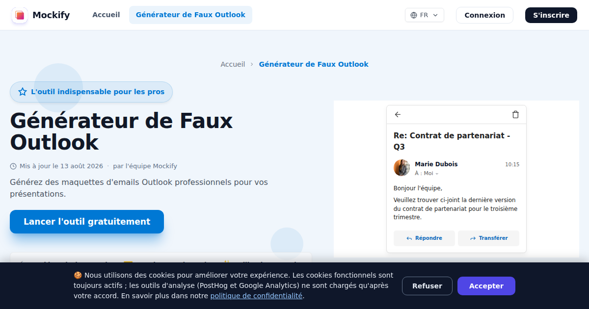 Exemple de capture d'écran réaliste générée avec Mockify