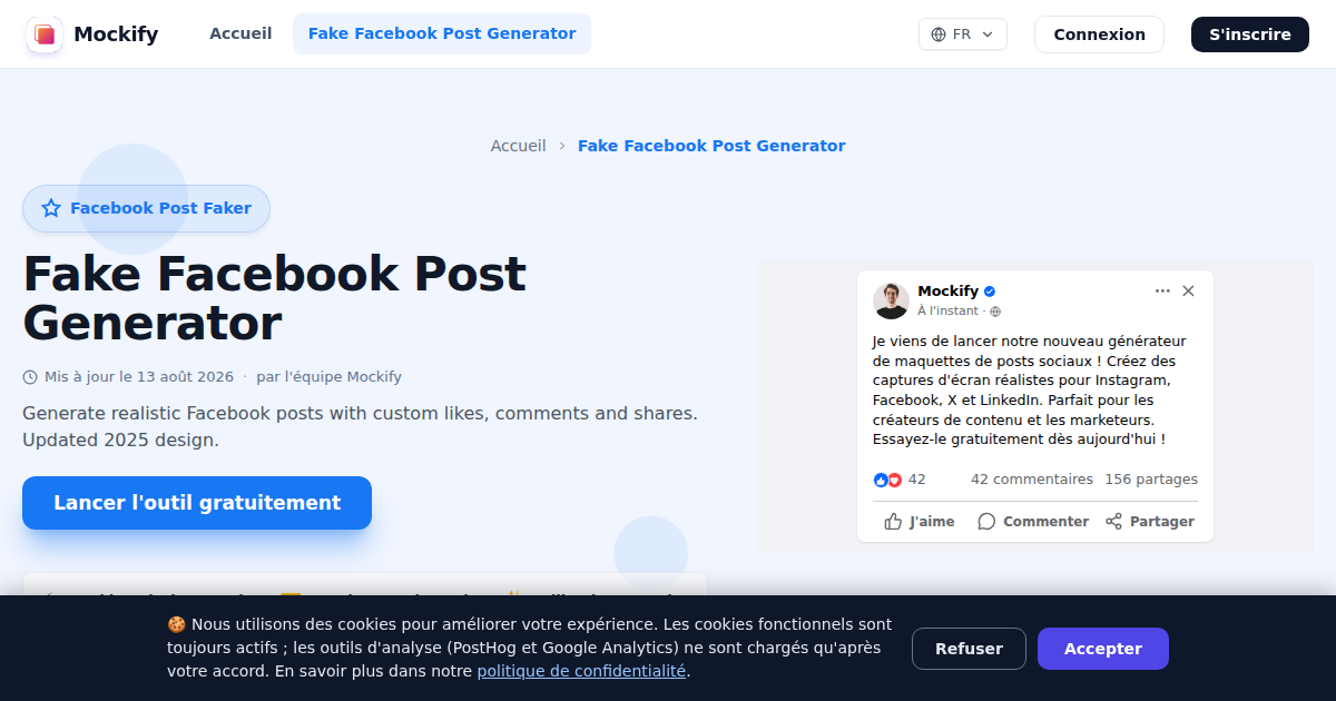 Exemple de capture d'écran réaliste générée avec Mockify