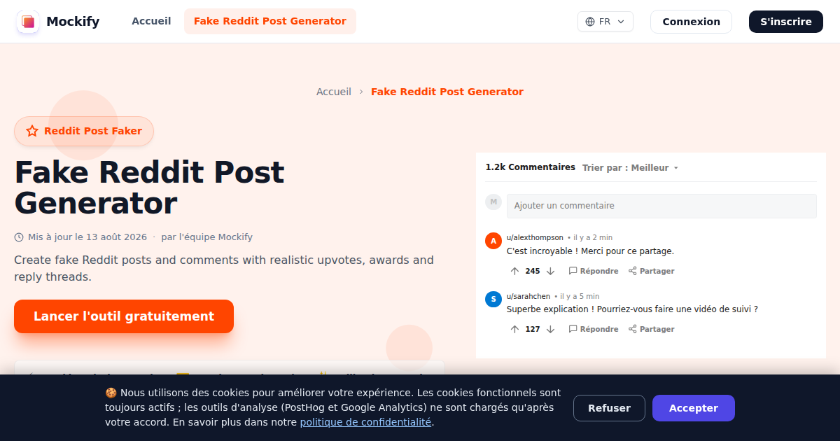 Exemple de capture d'écran réaliste générée avec Mockify
