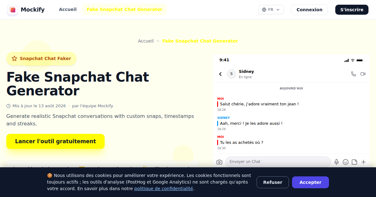 Exemple de capture d'écran réaliste générée avec Mockify