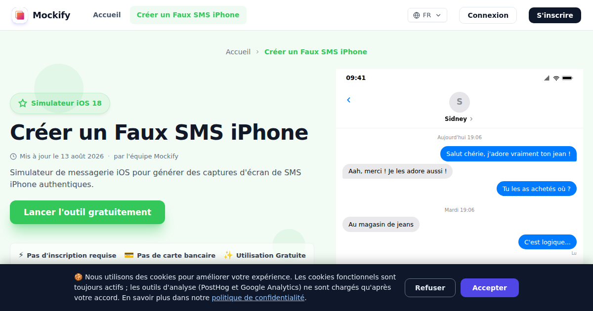 Exemple de capture d'écran réaliste générée avec Mockify