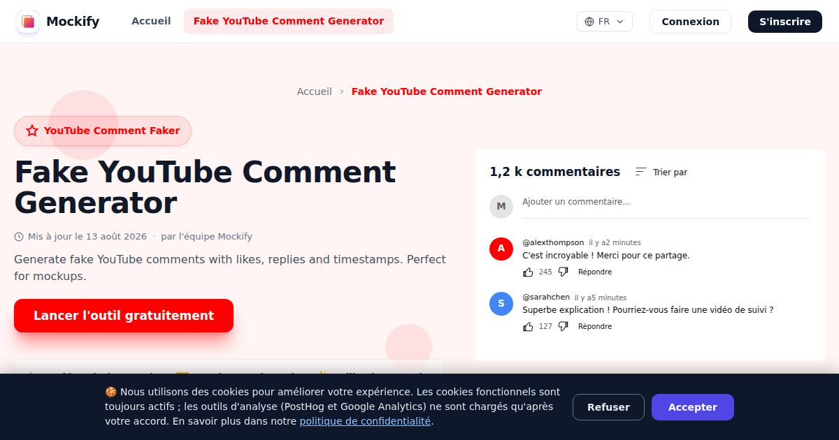 Exemple de capture d'écran réaliste générée avec Mockify