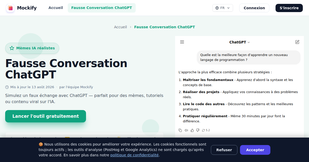Exemple de capture d'écran réaliste générée avec Mockify
